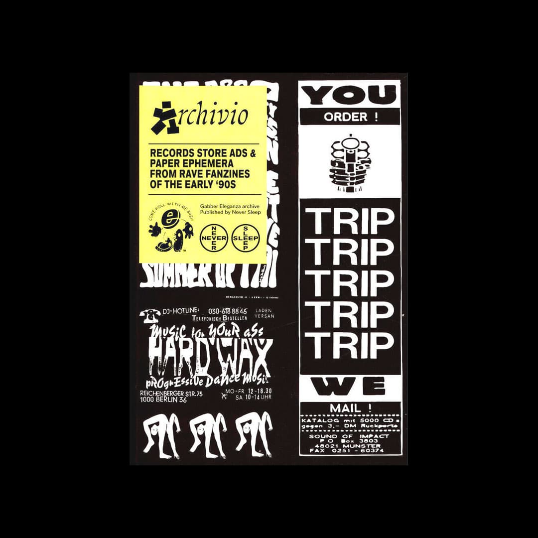 Archivio 1: Record Store Ads & Paper Ephemera from Rave Fanzines of the Early 90s