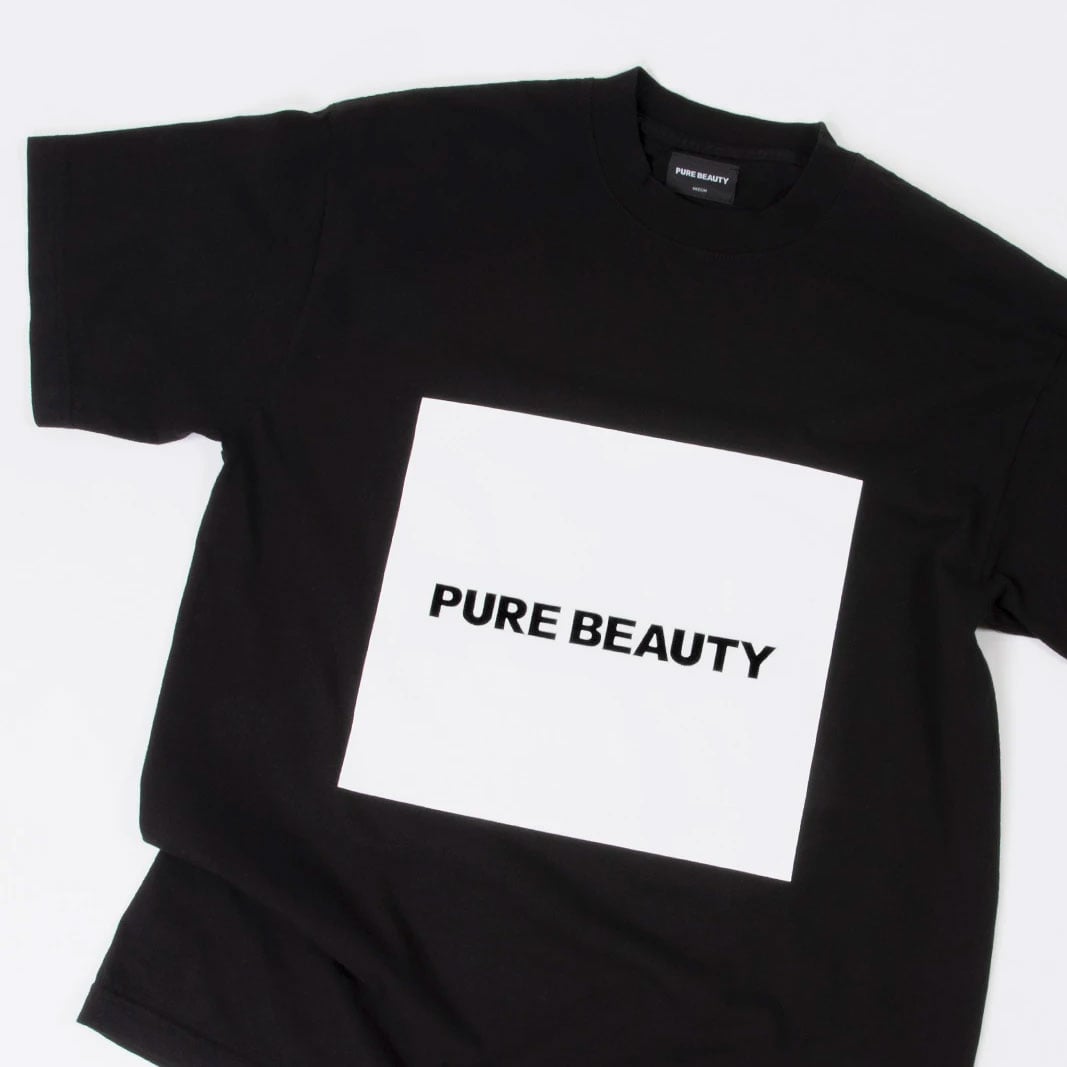 Pure Beauty - S/S Black (White) Box Logo T-Shirt - merchandise
