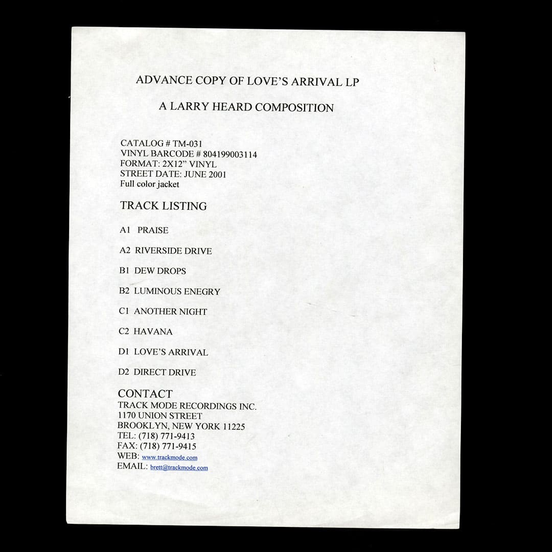 Larry Heard - Love’s Arrival - 2xlp